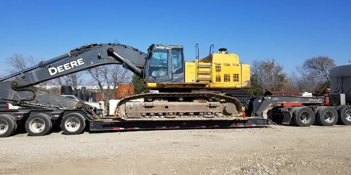 Heavy haul trailer transporting industrial equipment