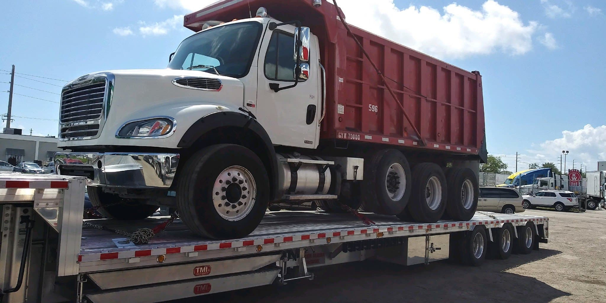 Freightliner dump truck on site